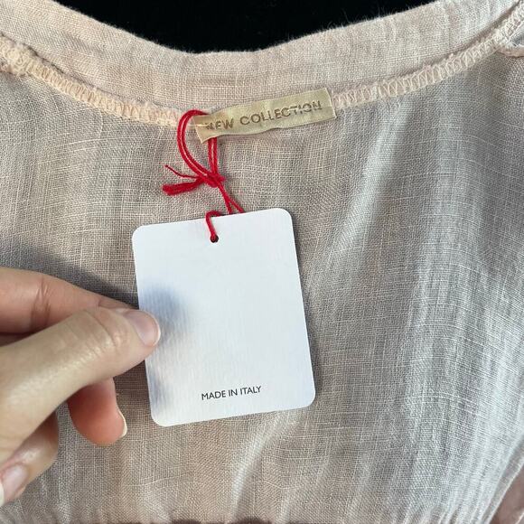 New Collection Women's 100% Linen Light Pink Jacket Size L - Picture 8 of 9